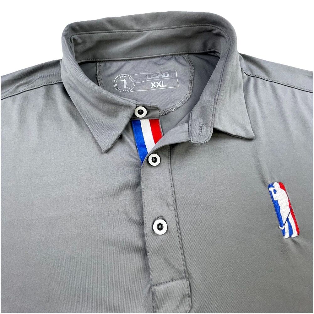 U Suck At Golf Polo Shirt Men 2XL Gray Beer Drinker NBA Style Sports Logo USAG